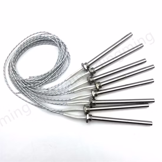 110V 120V 300W 400W Sand Blasted Electric Igniton Rod Heater Single Thread Fitting Pellet Cartridge Heater Element