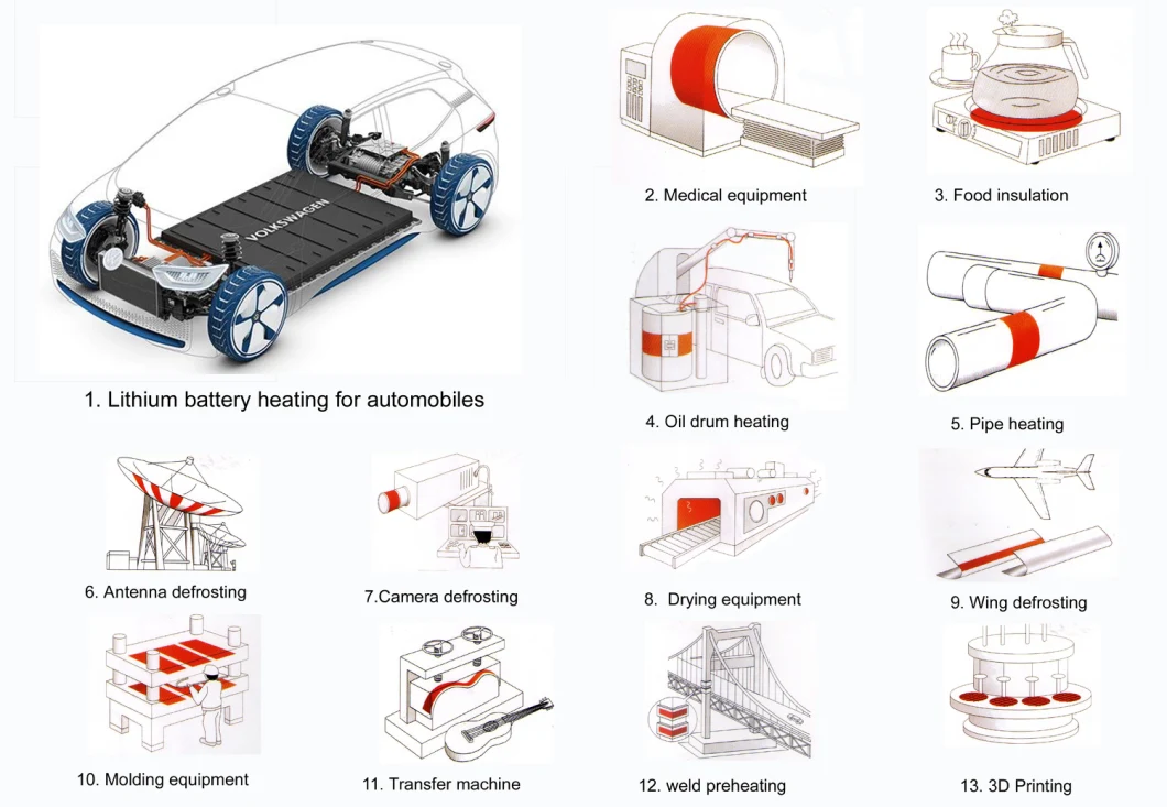 Customized Pi Film Kapton Polyimide Heater Electric Heater