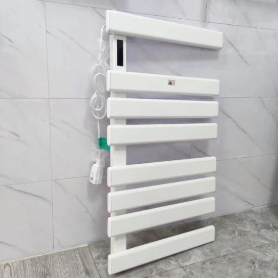 Suministros de fábrica de calentador de toallas eléctrico de barra plana blanca de baño personalizado