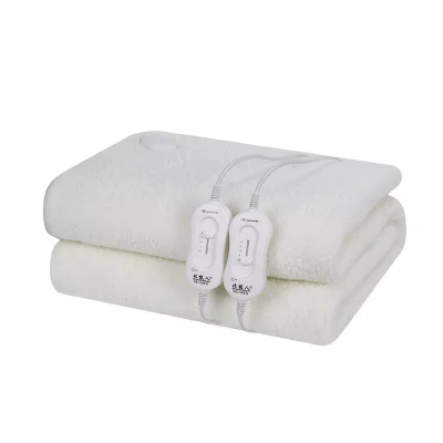 Calentador de cama para el hogar, manta eléctrica segura, 100% poliéster blanco, cable de calefacción para Hotel, sistema de protección contra sobrecalentamiento