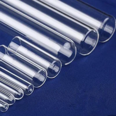 Tubo de ensayo de vidrio de cuarzo calentador transparente de alta pureza de todas las dimensiones a prueba de calor para calefacción